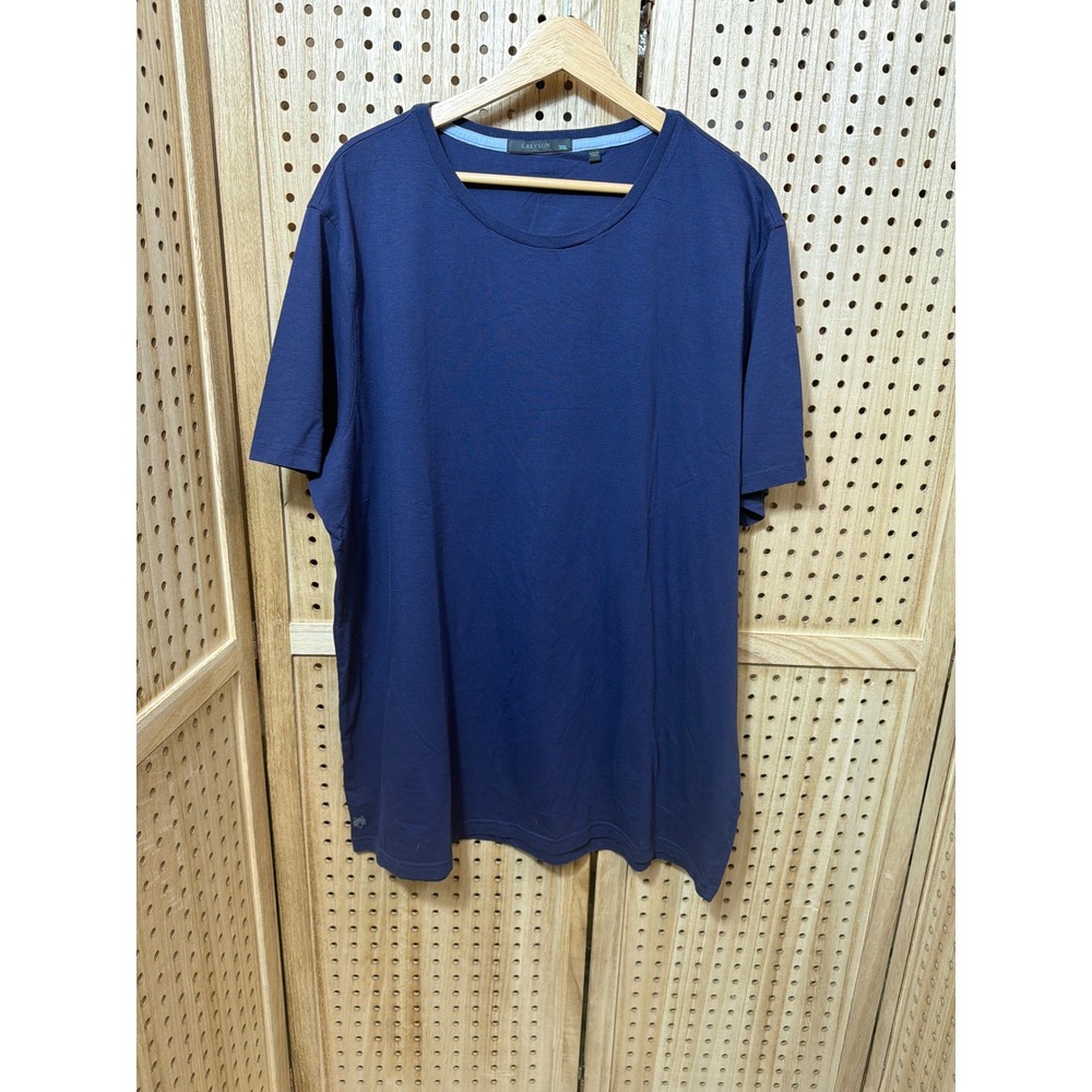 Greyson Mens Navy Blue Crew Neck Short Sleeve T-Shirt XXL Luxury Activewear